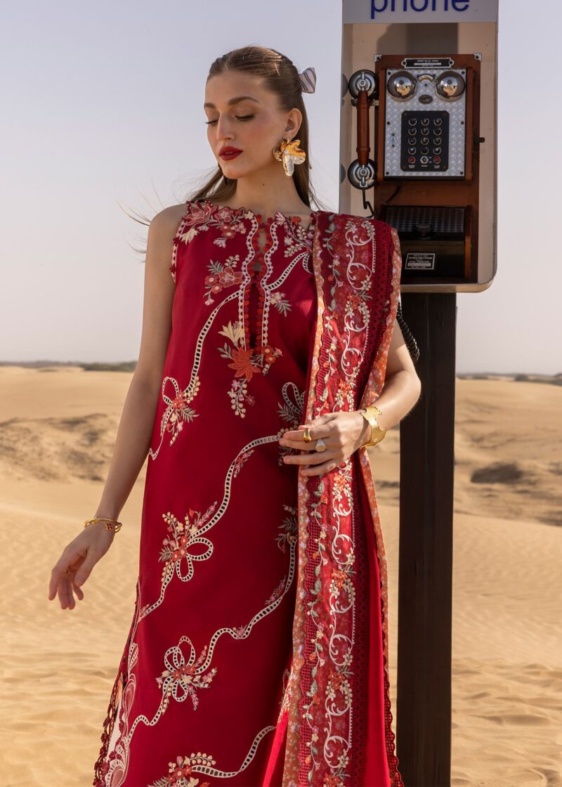 Crimson Summer Lawn 2025 by Saira Shakira | D8 B - Image 3