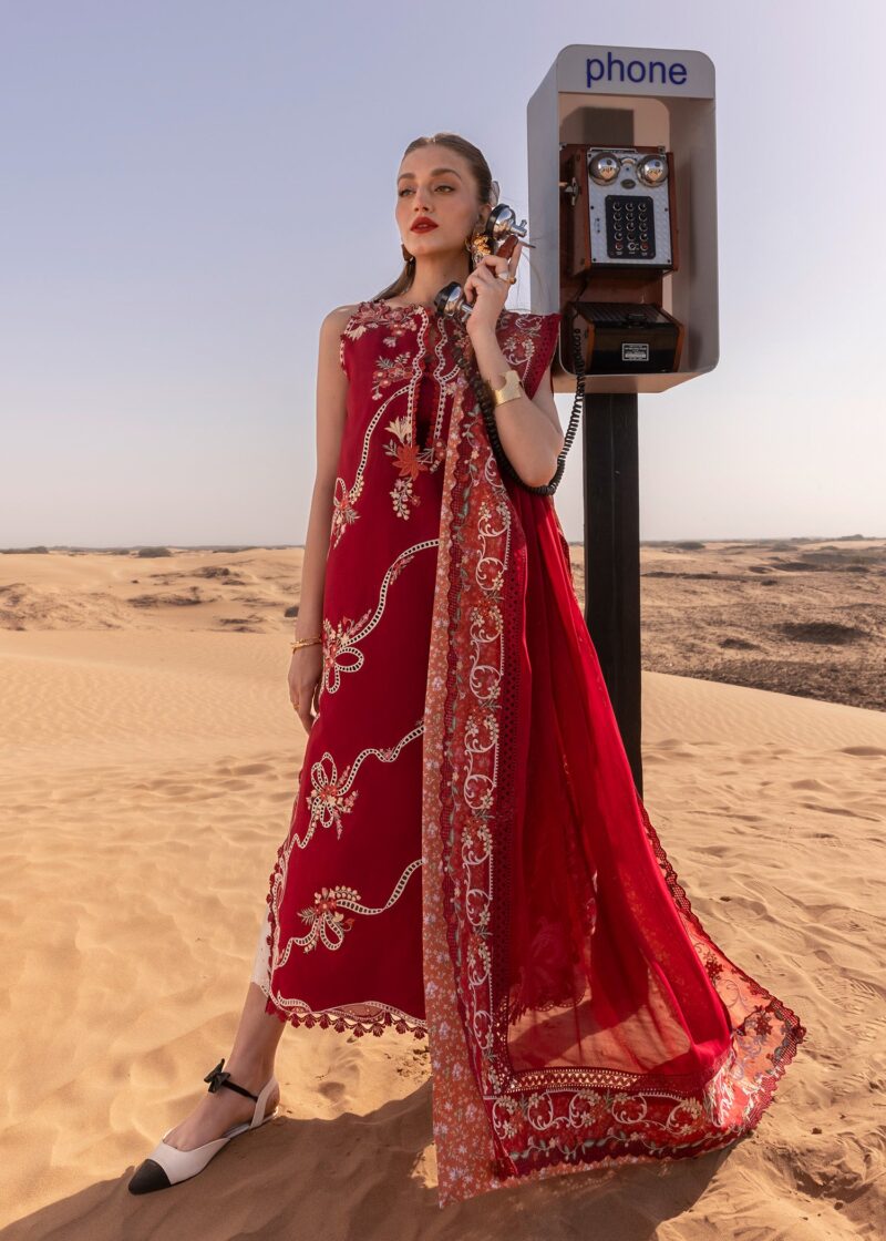 Crimson Summer Lawn 2025 by Saira Shakira | D8 B