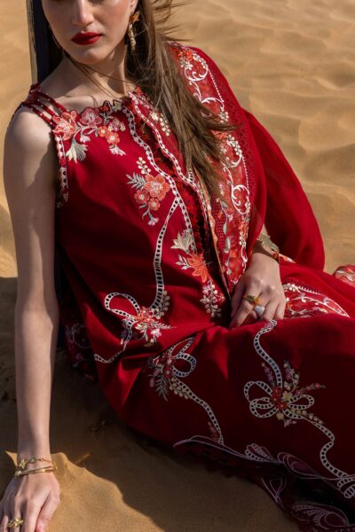 Crimson Summer Lawn 2025 by Saira Shakira | D8 B