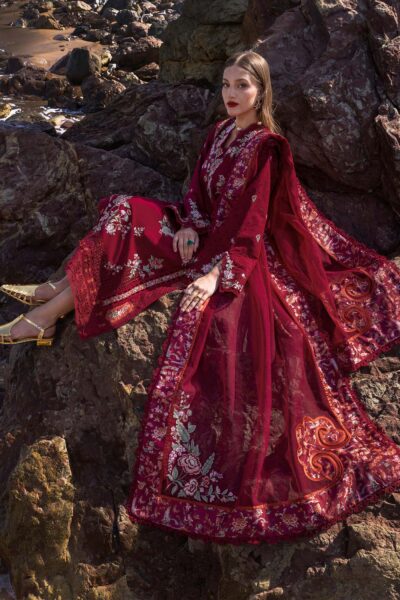 Crimson Summer Lawn 2025 by Saira Shakira | D5 B