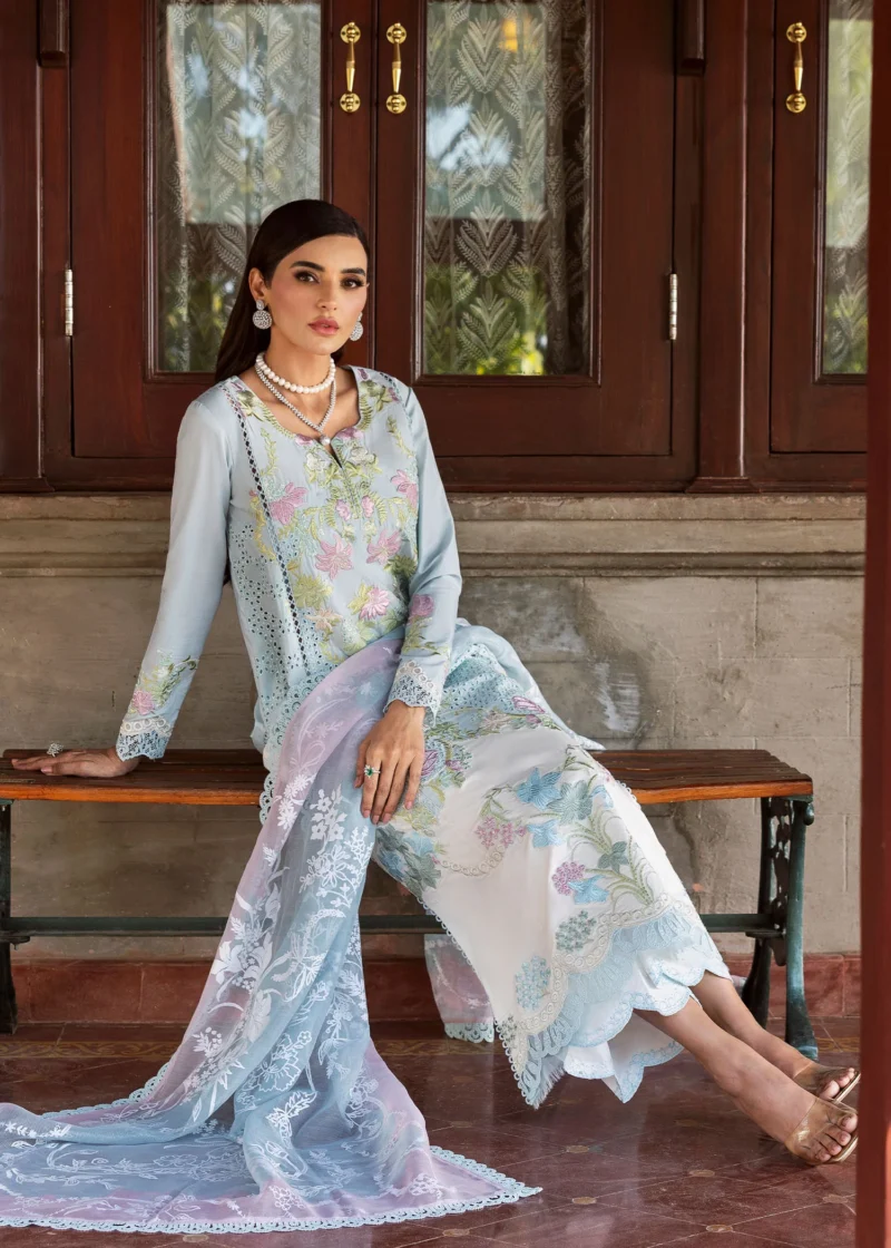 Saira Shakira Bloom Unstitched Lawn’25 || Lotus Reverie 4-B - Image 4