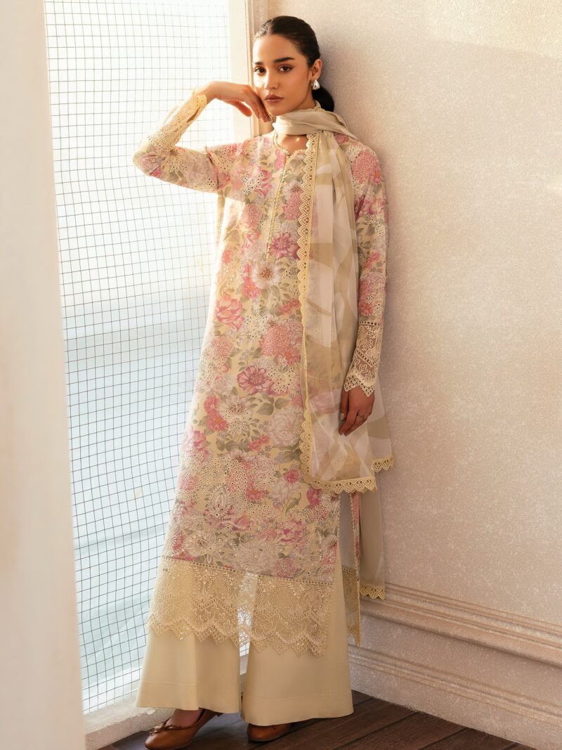 Afrozeh Daybreak Embroidered Lawn 2025 | GLOW STREAKED - Image 2