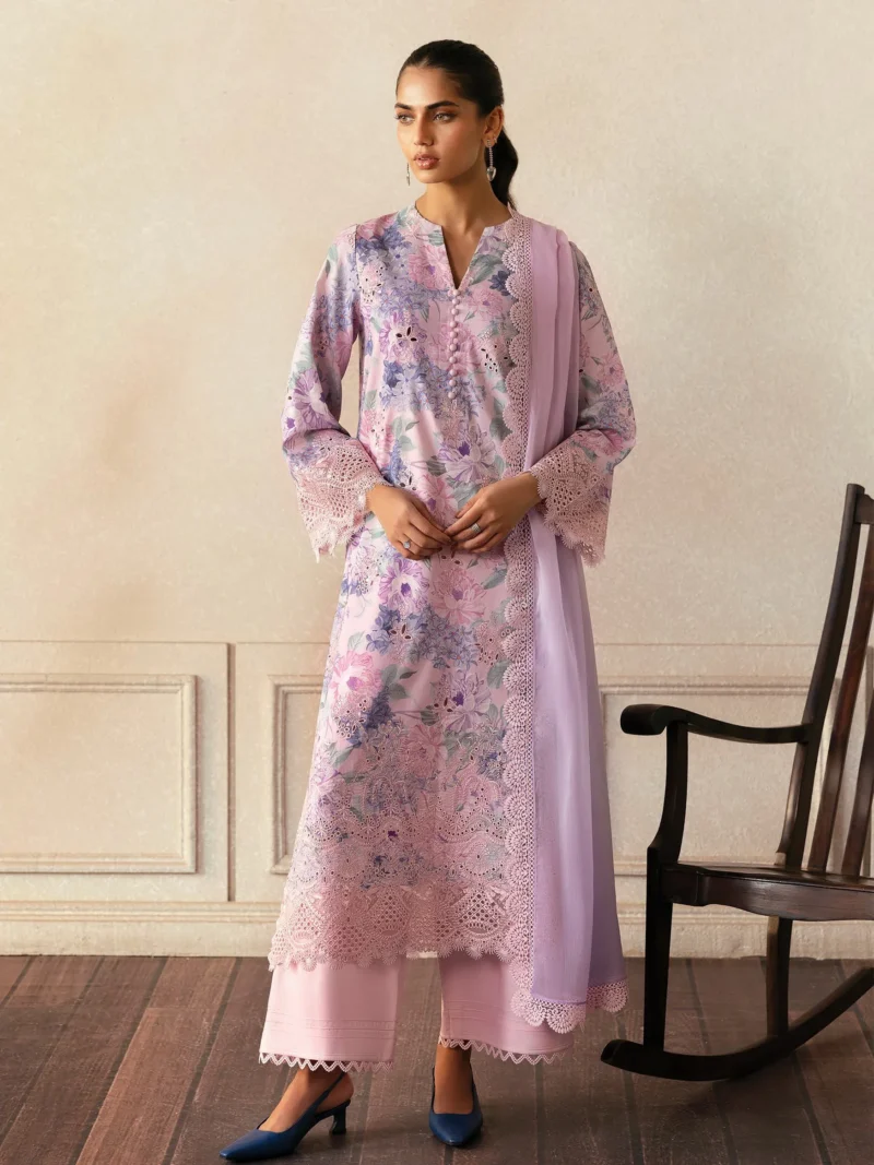 Afrozeh Daybreak Embroidered Lawn 2025 | CLOUD KISSED - Image 2
