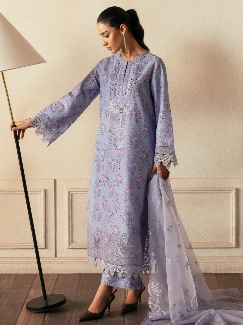 Afrozeh Daybreak Embroidered Lawn 2025 | DAWN DUSTED - Image 2