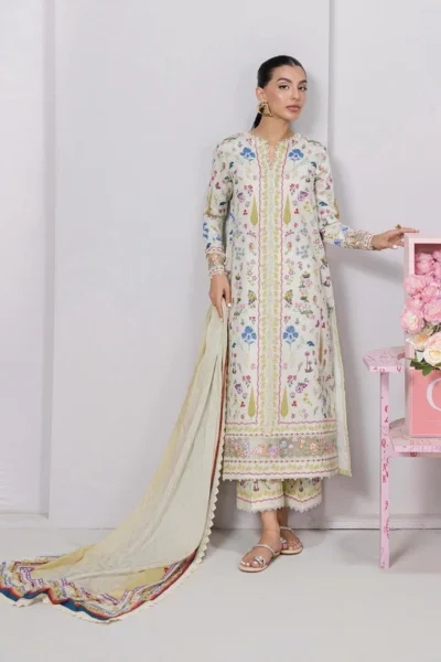Qalamkar QPrints Embroidered Lawn 2025 | EM-09A