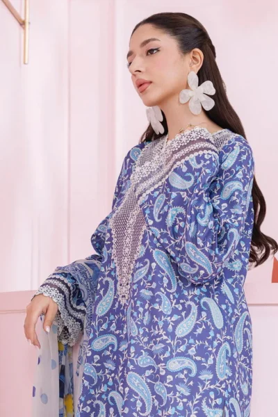 Qalamkar QPrints Embroidered Lawn 2025 | EM-10A