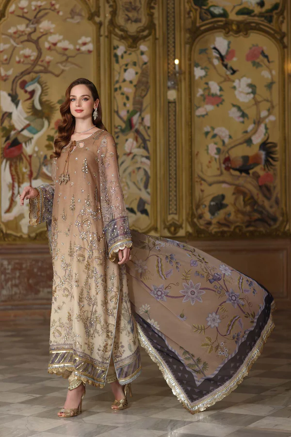 Noor Noor Festive ’25 | Saadi Aasad | D2 – Beige - Image 3