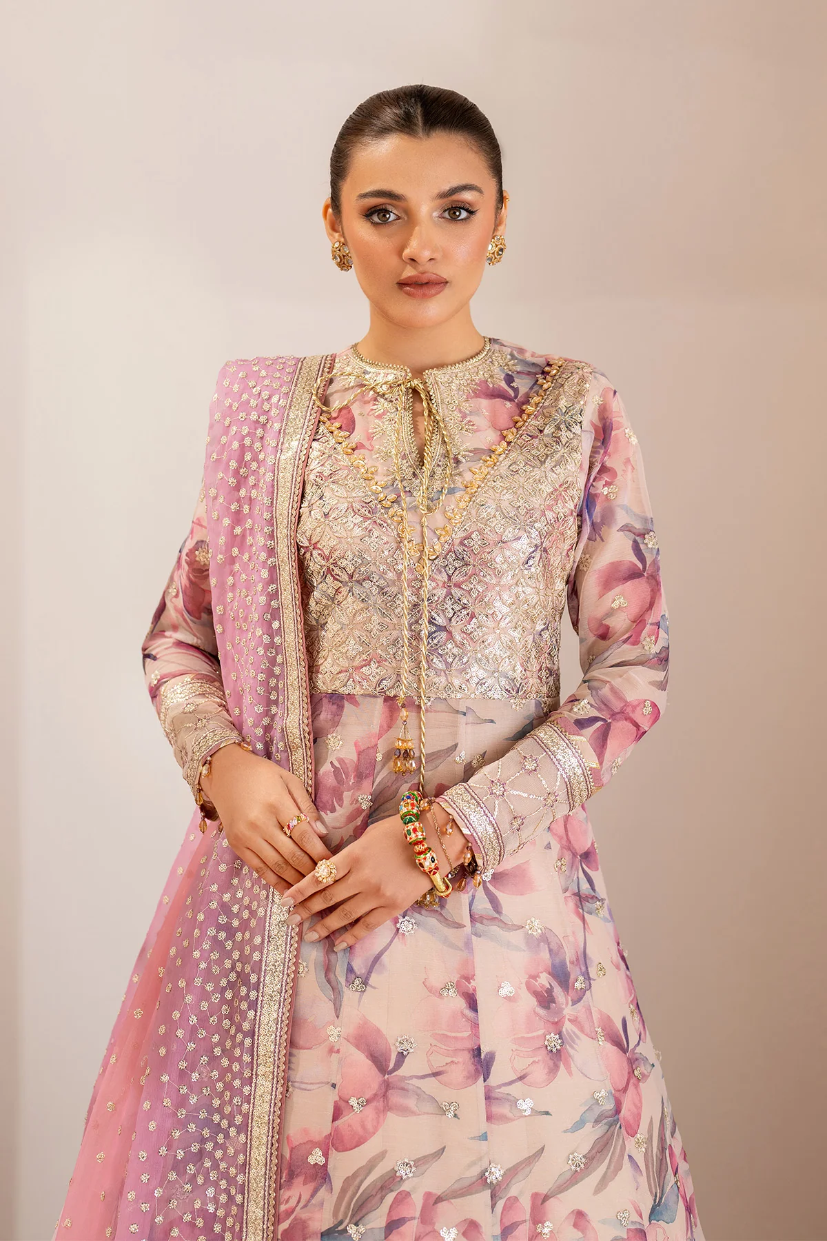 Alizeh Fleur Embroidered Printed Chiffon || AF-CH-2193-Dina - Image 3