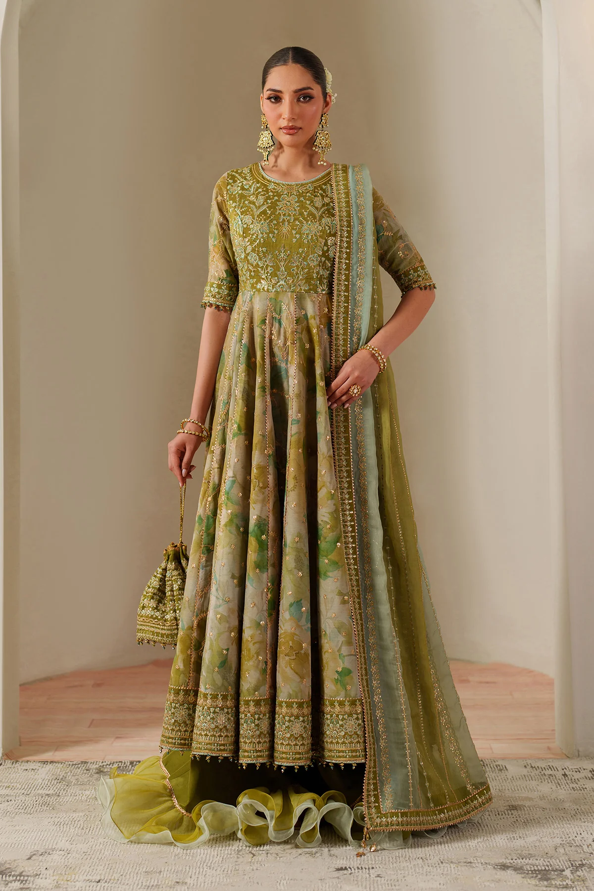 Alizeh Fleur Embroidered Printed Chiffon || AF-CH-2195-Renee