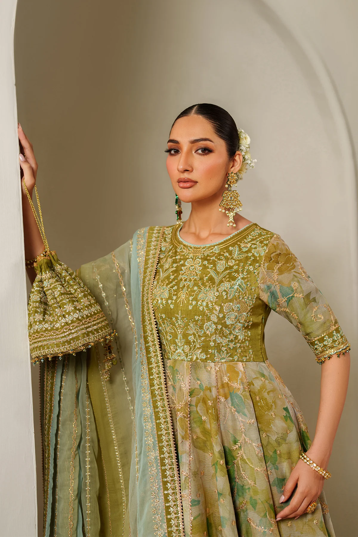 Alizeh Fleur Embroidered Printed Chiffon || AF-CH-2195-Renee - Image 3