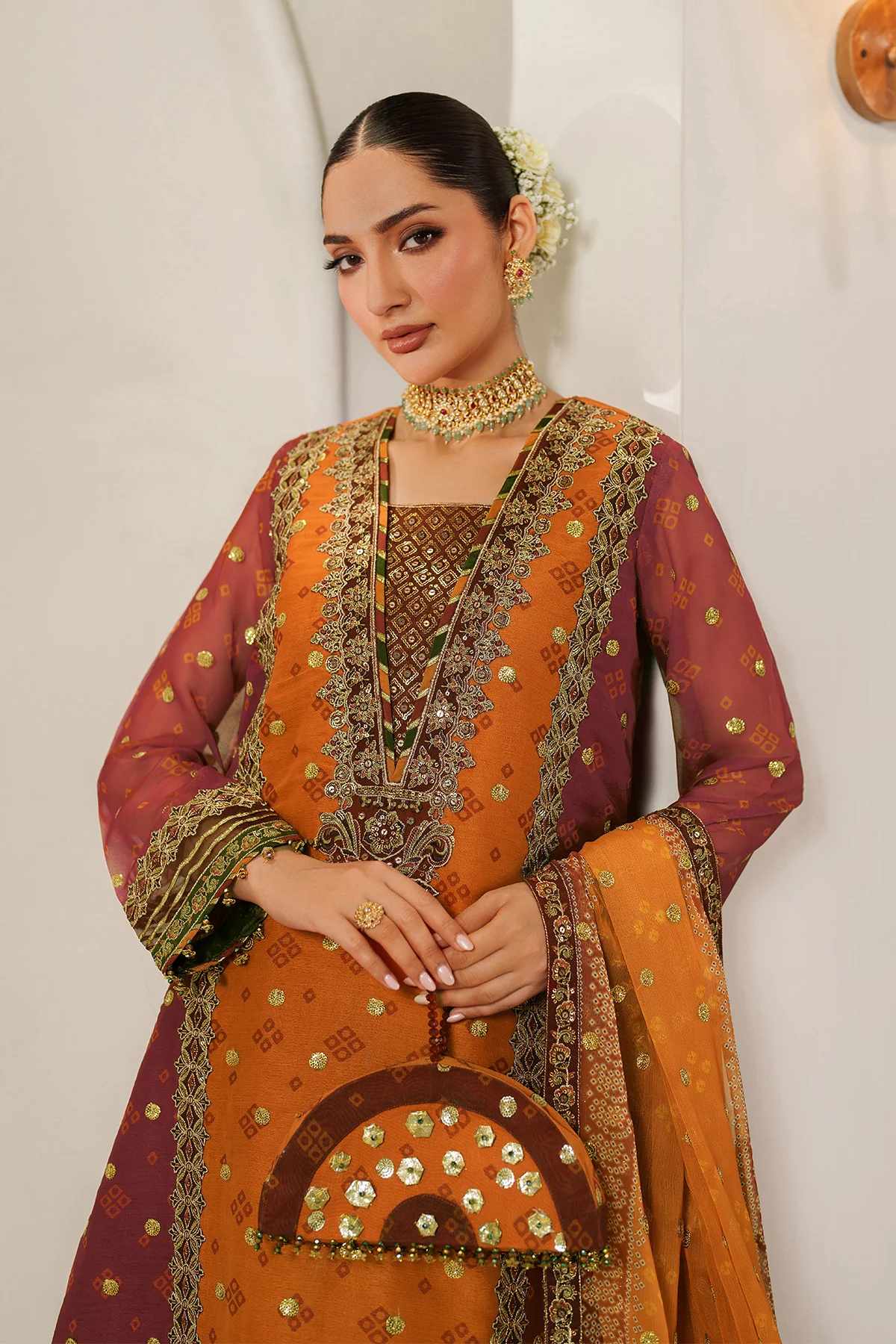 Alizeh Fleur Embroidered Printed Chiffon || AF-CH-2194-Zyne - Image 2