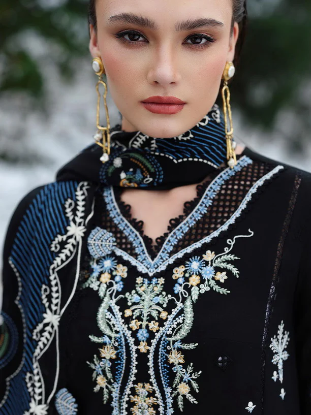 Qalamkar Qline Embroidered Linen || KL-09 ZYRA - Image 3