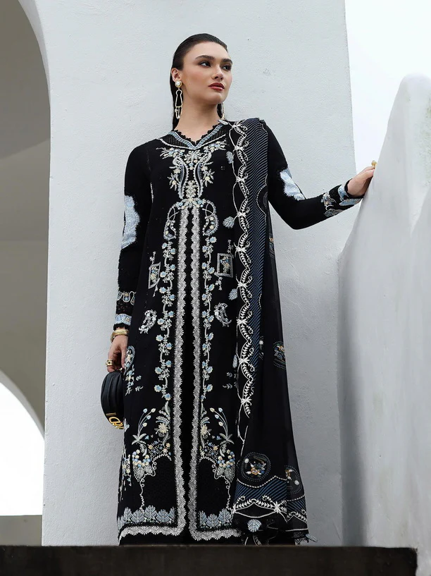 Qalamkar Qline Embroidered Linen || KL-09 ZYRA - Image 2