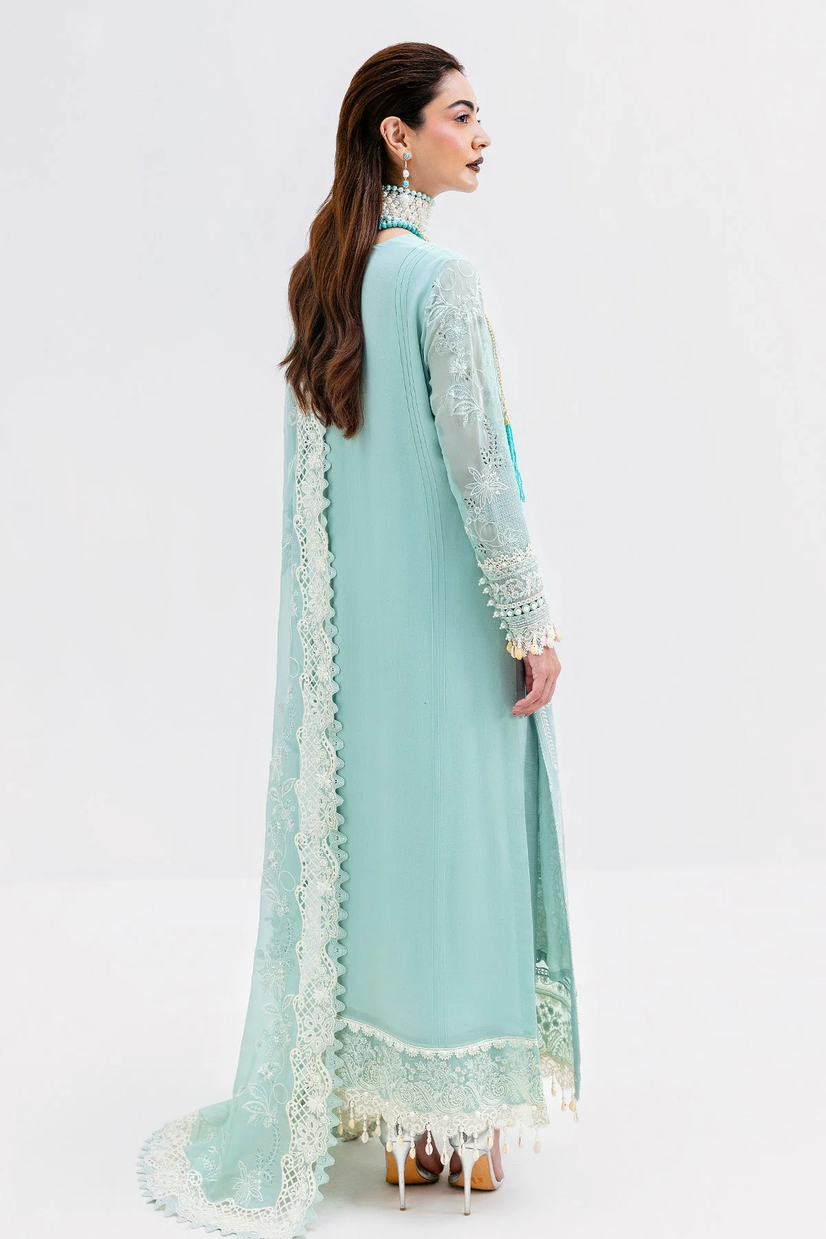Imrozia Luxe Serene Georgette 3Pc Suit || S-1087 AQUA - Image 3