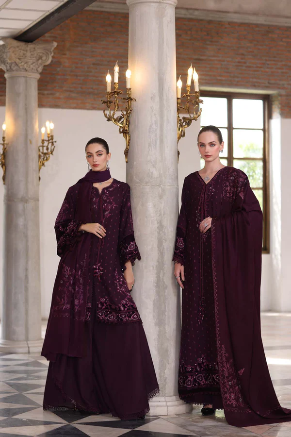 Noor Winter Pashmina Shawls’25 | Saadi Aasad || Damson - Image 3