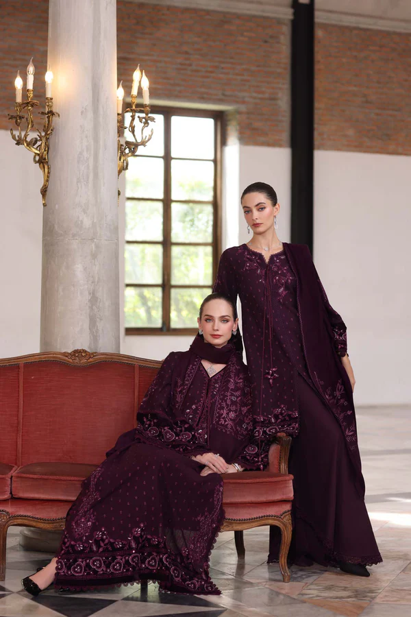 Noor Winter Pashmina Shawls’25 | Saadi Aasad || Damson - Image 2