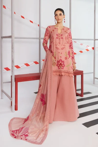 Maria b M Basics Printed Slub Khaddar || MB-CUS25-1104A