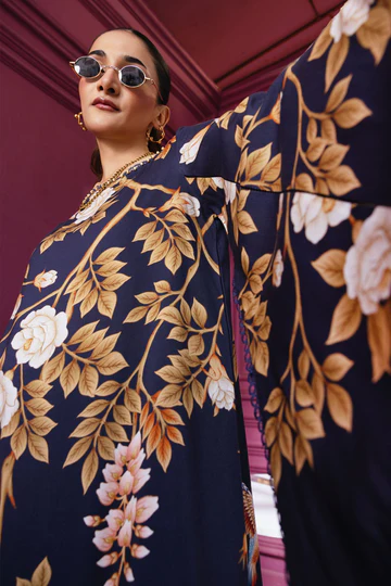 Maria b M Basics Printed Linen Suit || MB-CUS25-1102A