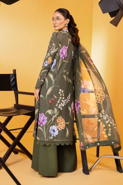 Maria b M Basics Printed Slub Khaddar || MB-CUS25-1103B