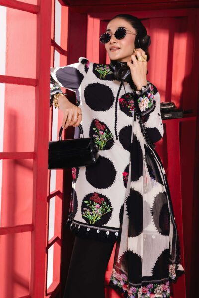 Maria b M Basics Printed Marina Twill || MB-CUS25-1107B