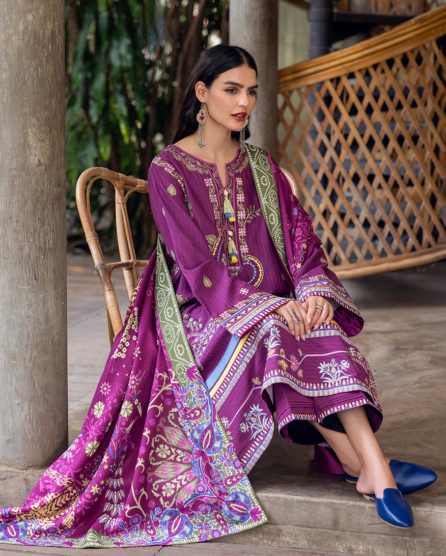 Mushq Hemline Karandi || Plum Swirl - Image 2