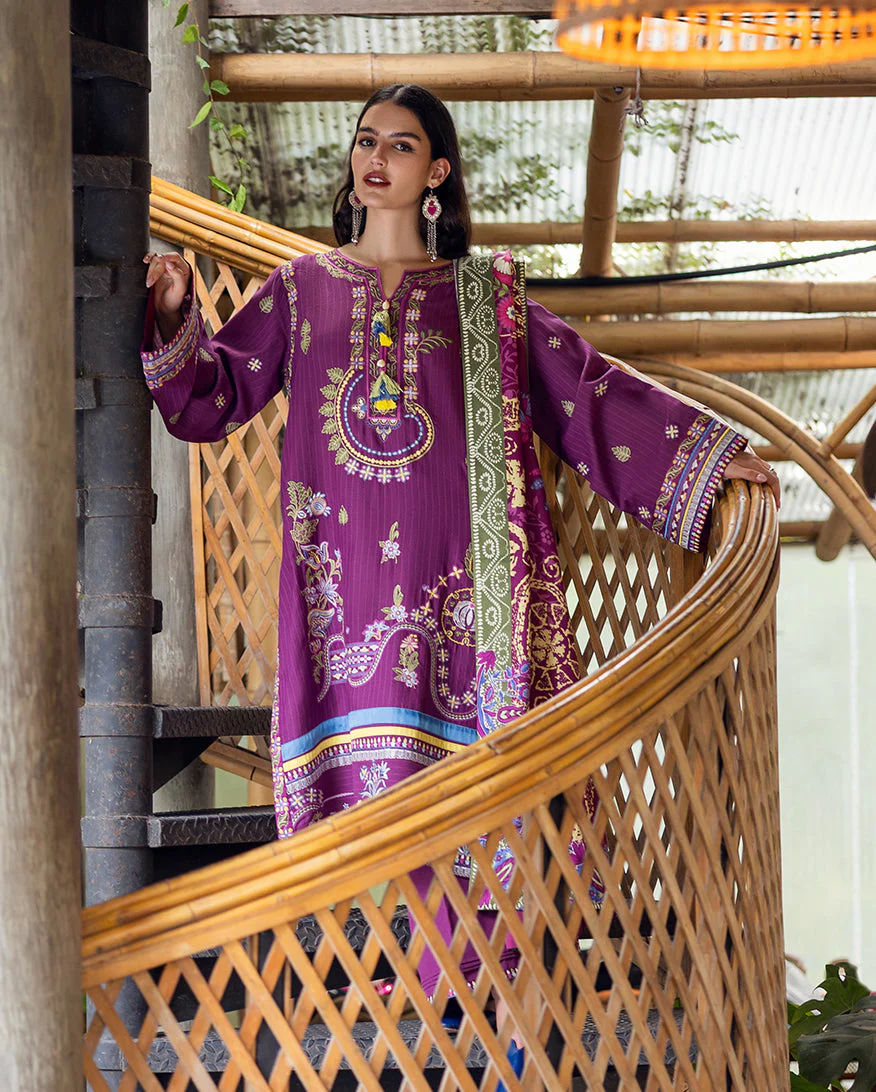 Mushq Hemline Karandi || Plum Swirl - Image 3