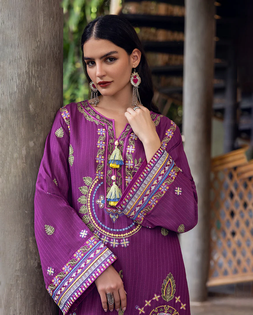 Mushq Hemline Karandi || Plum Swirl - Image 4
