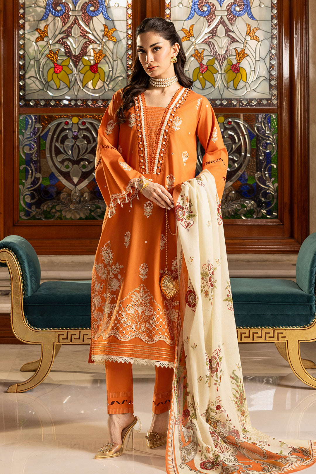Embroidered Shirt Shalwar Dupatta - 4002 - Image 2