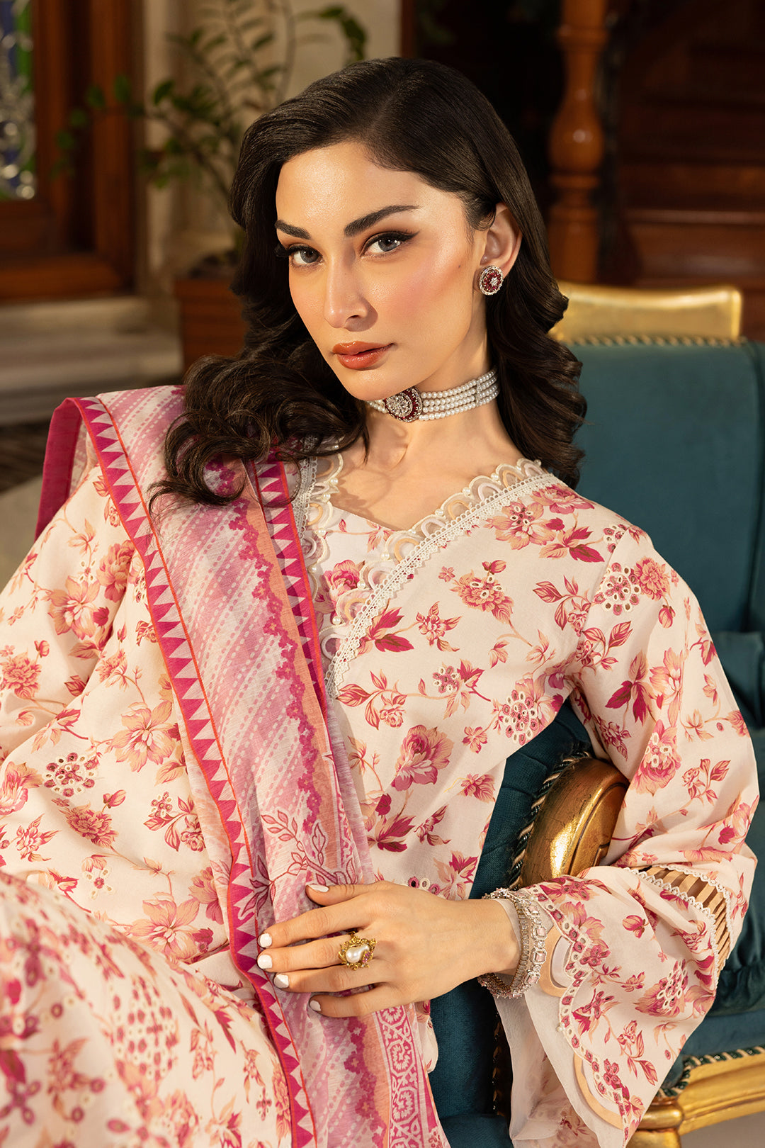 Embroidered Shirt Shalwar Dupatta - 4012 - Image 3