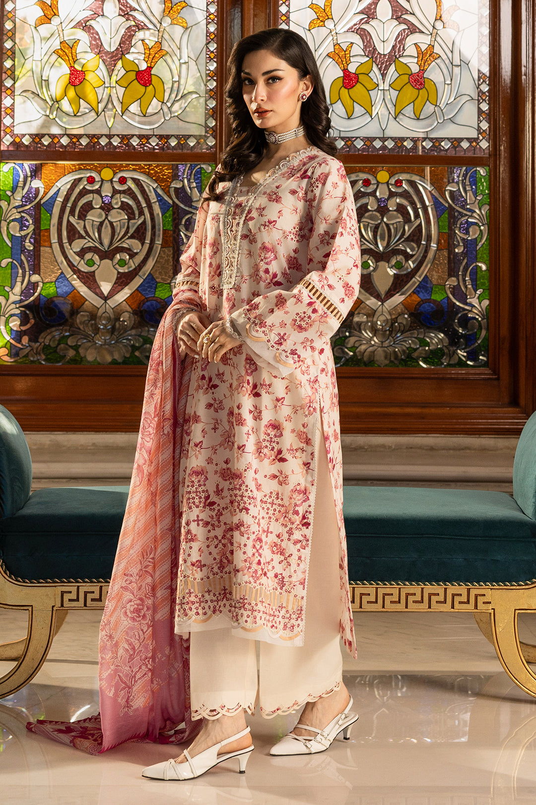Embroidered Shirt Shalwar Dupatta - 4012