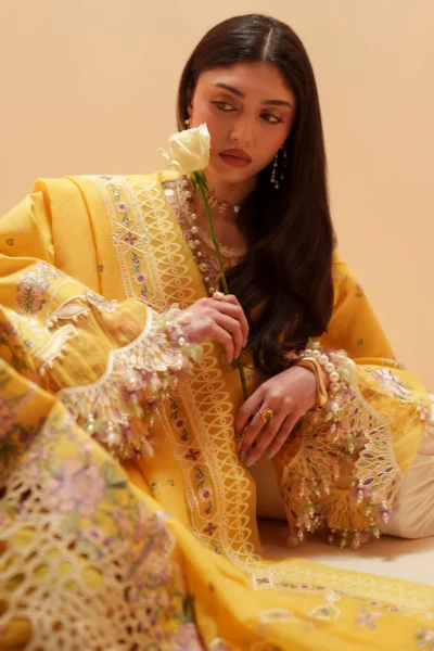 Mashriq Luxury Lawn 2026 by Bin Ilyas || D-111-A