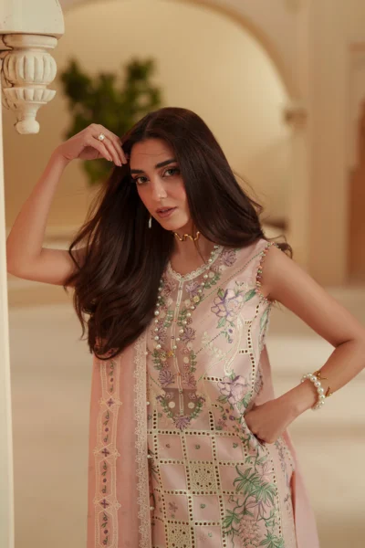Mashriq Luxury Lawn 2026 by Bin Ilyas || D-111-B