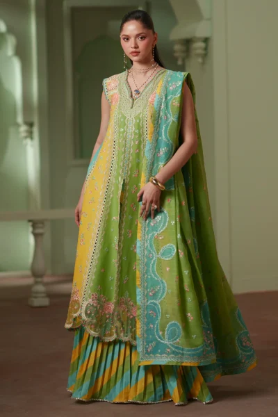 Mashriq Luxury Lawn 2026 by Bin Ilyas || D-114-A