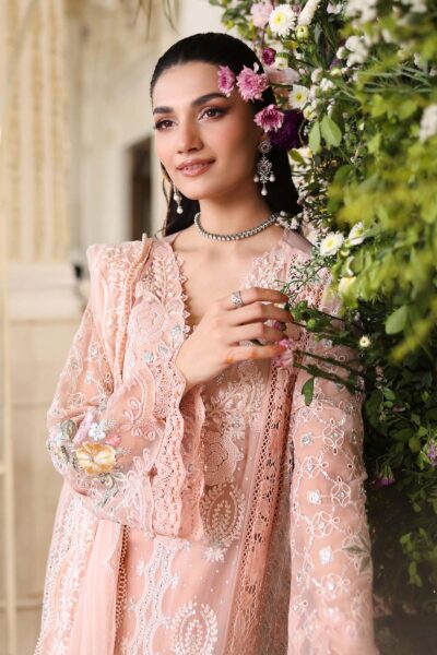 Maria B Chiffon Collection | Chiffons 2026 | MPC-26-104-Peach Pink
