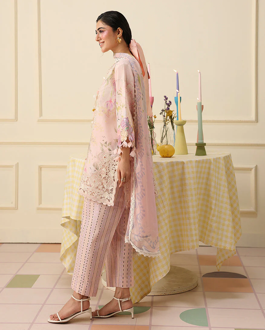 Mushq Soleil Prints Lawn 2026 || Berry Creme - Image 2