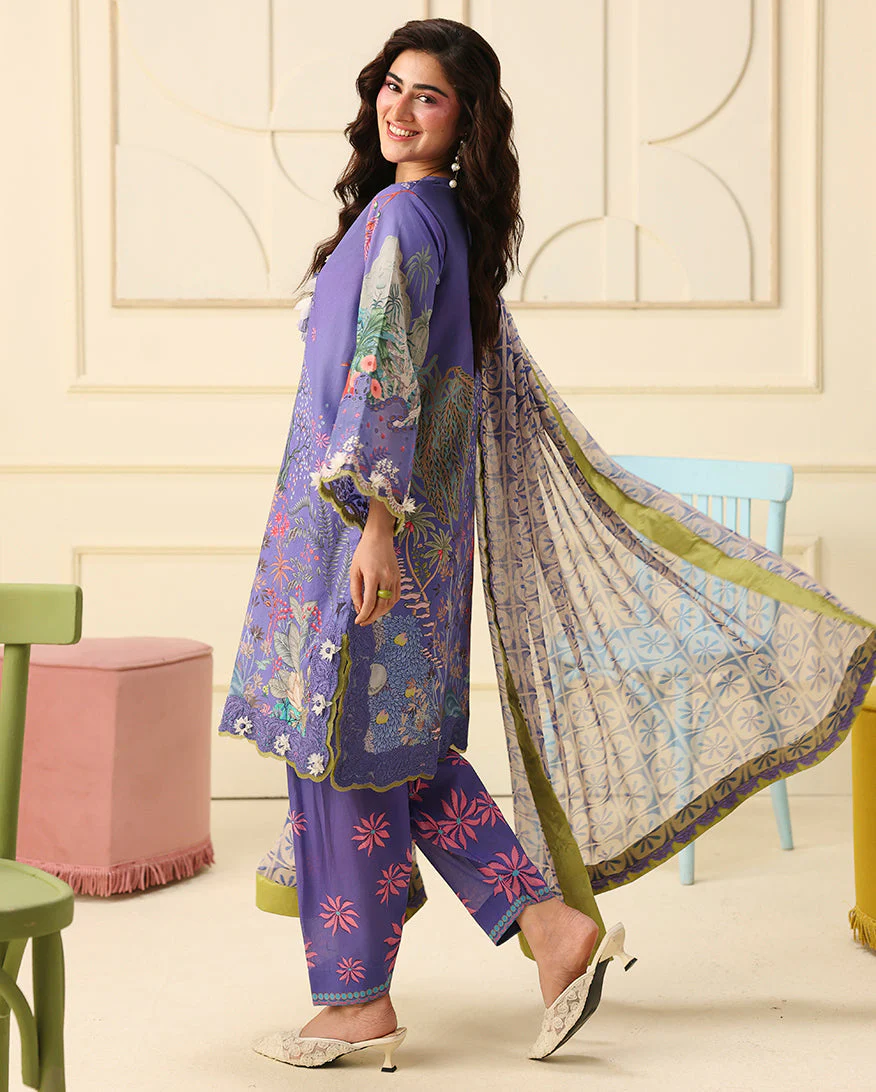 Mushq Soleil Prints Lawn 2026 || Camellia Kiss - Image 3