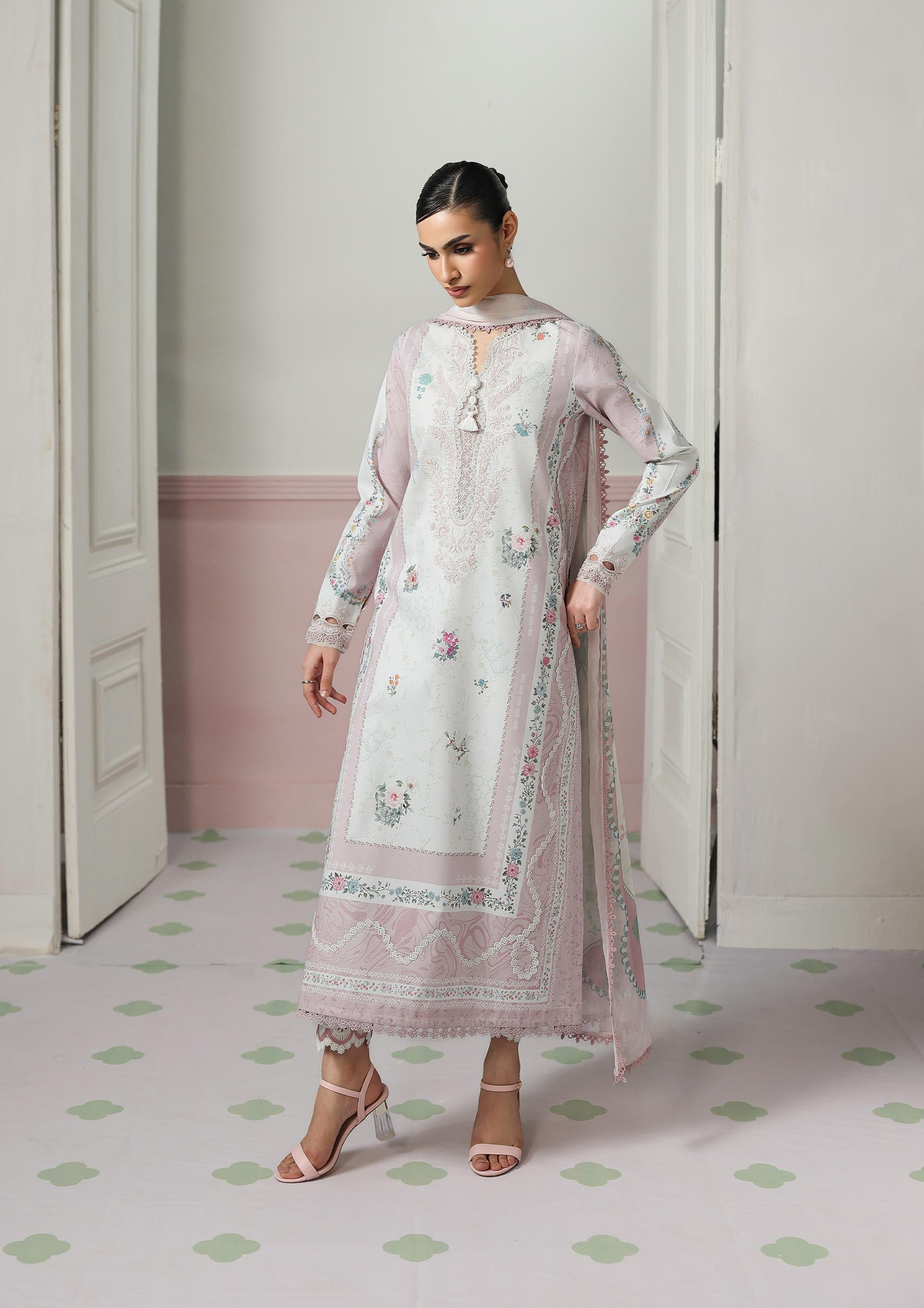 Qalamkar Qalamkar QPrints Embroidered Lawn Unstitched 3Pc Suit QQP-05A Minal - Image 2