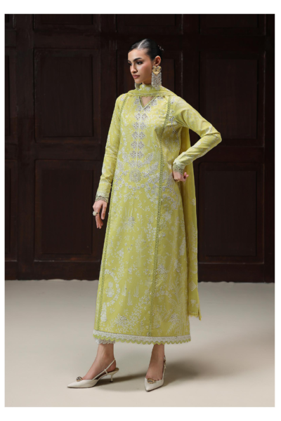 Qalamkar Qalamkar QPrints Embroidered Lawn Unstitched 3Pc Suit QQP-06B Zohra