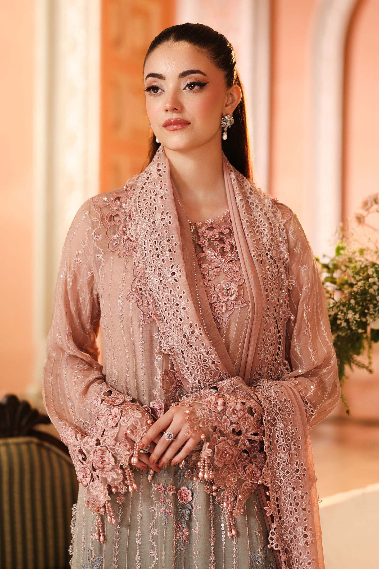 3 Piece Embroidered Chiffon Suit - Image 4