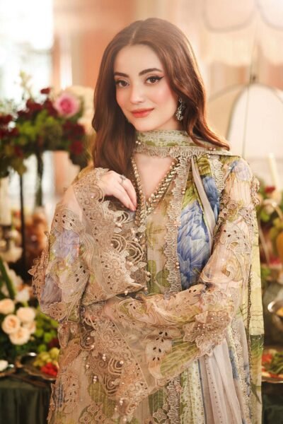 3 Piece Embroidered Chiffon Suit