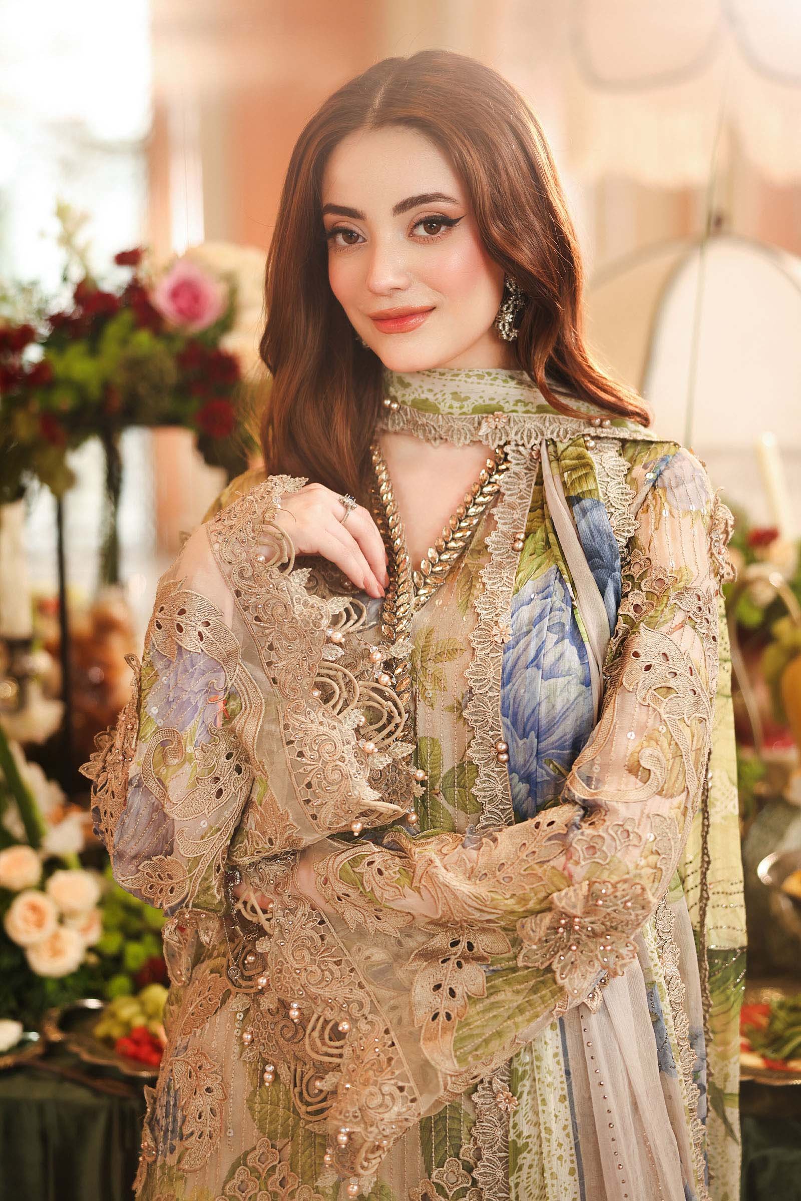 3 Piece Embroidered Chiffon Suit - Image 2