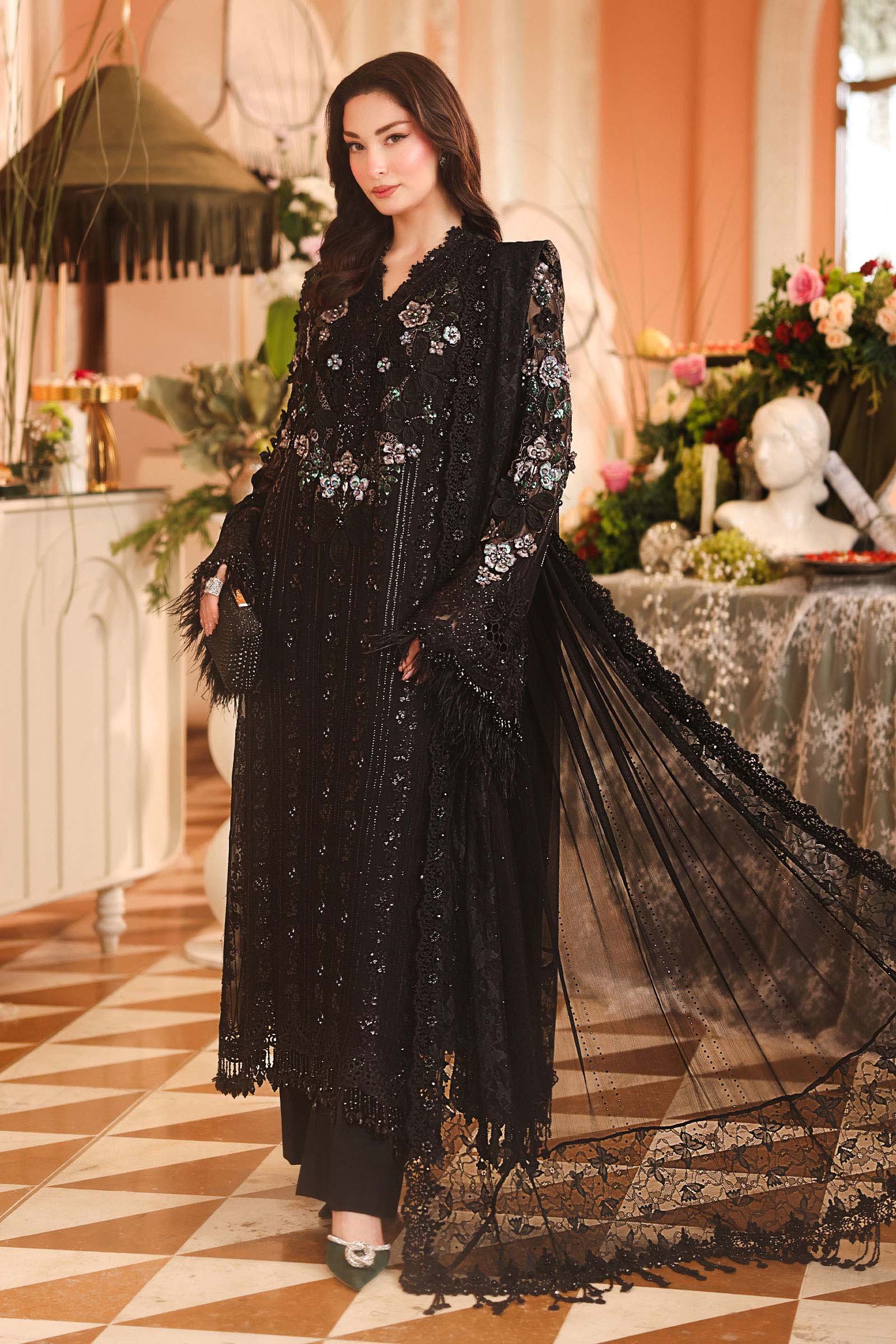 3 Piece Embroidered Chiffon Suit - Image 4