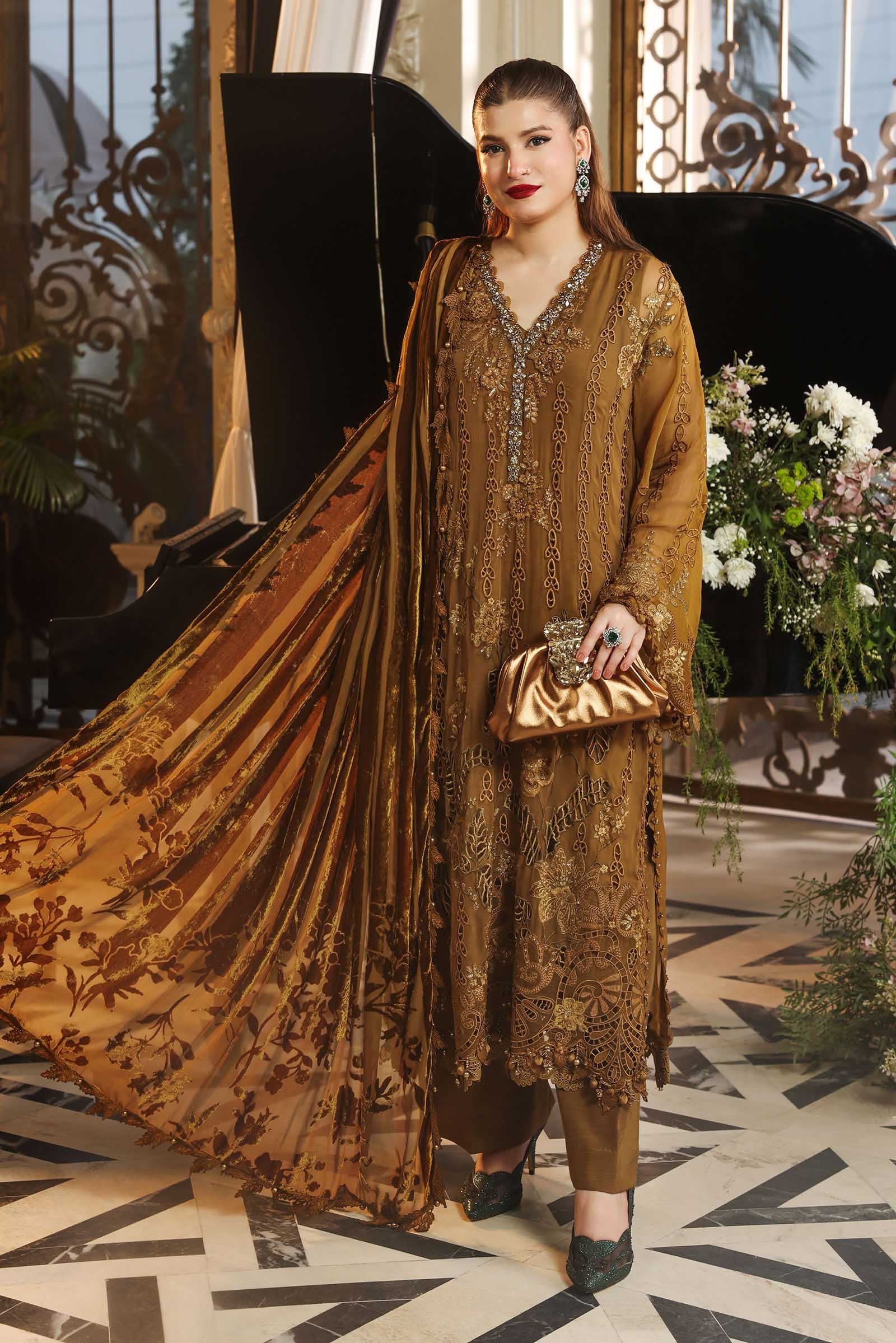3 Piece Embroidered Chiffon