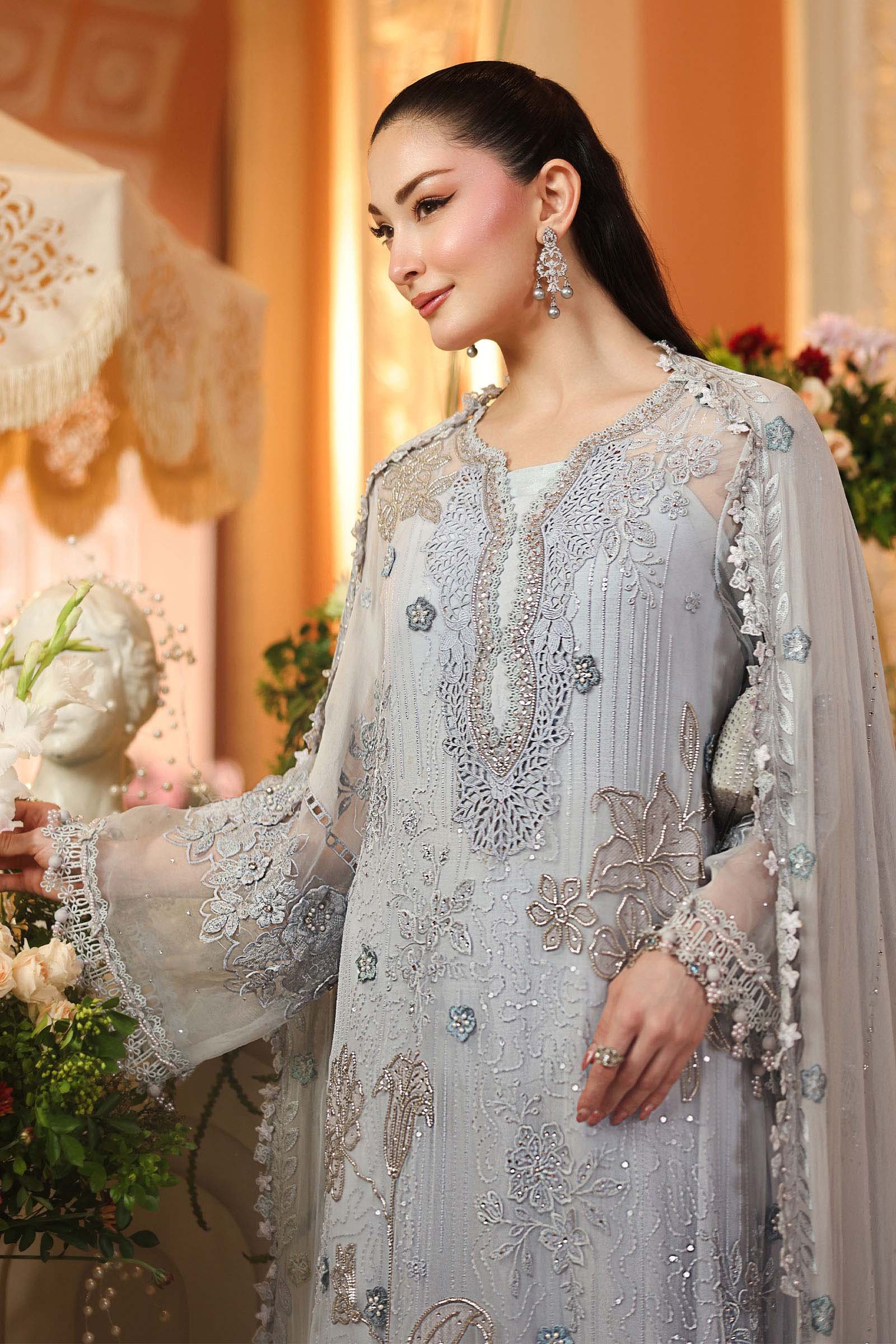 3 Piece Embroidered Chiffon Suit - Image 3