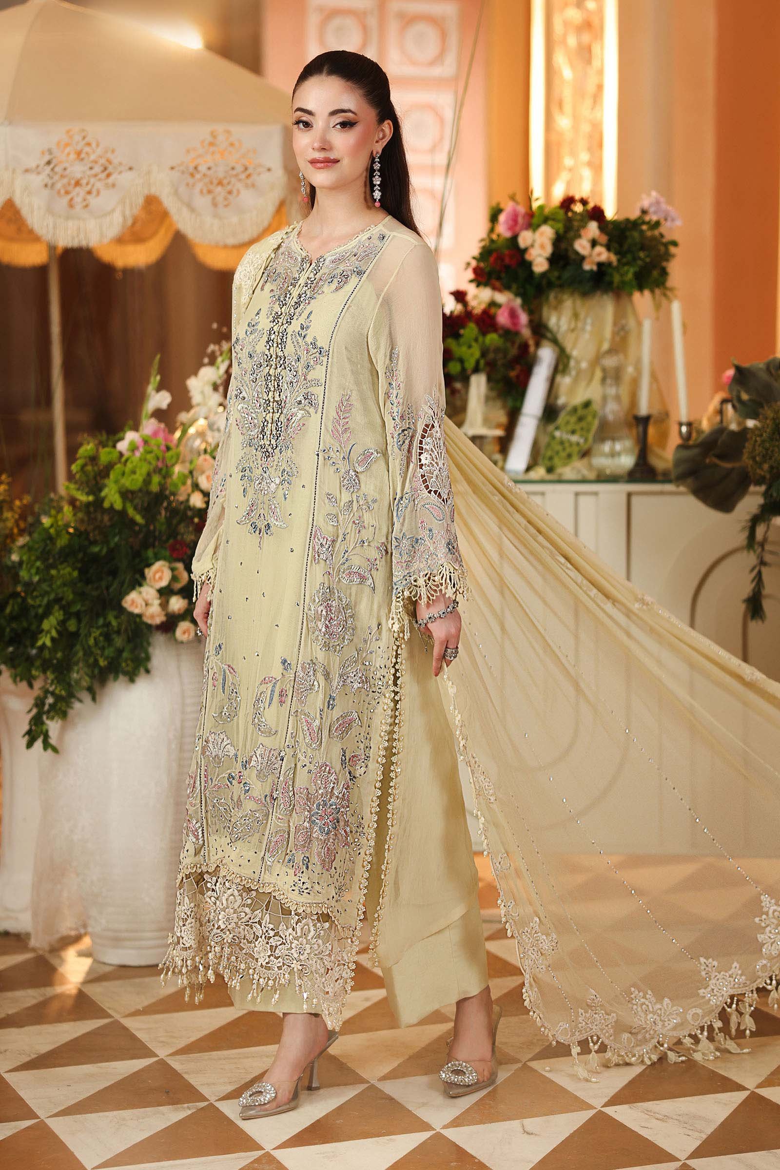 3 Piece Embroidered Chiffon Suit - Image 3