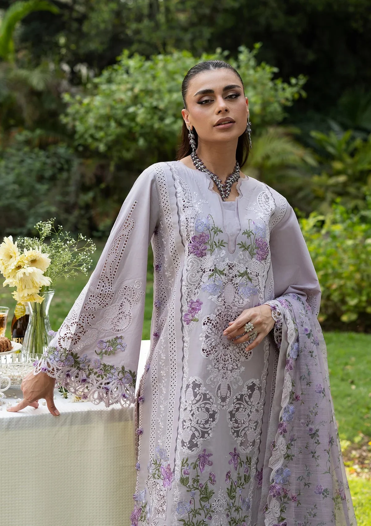 Elaf Luxury Lawn Vol 2 | 2026 || ELQ-4B PURE PLUM - Image 3