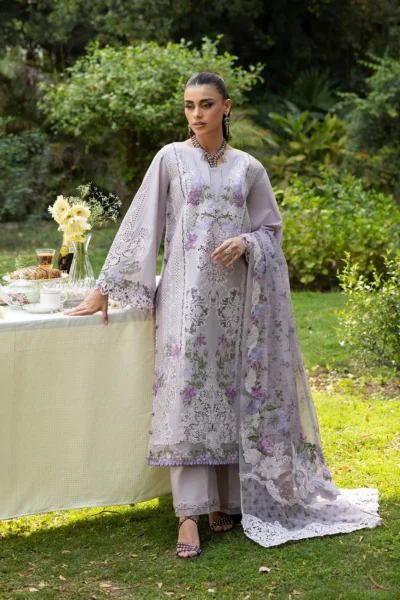Elaf Luxury Lawn Vol 2 | 2026 || ELQ-4B PURE PLUM