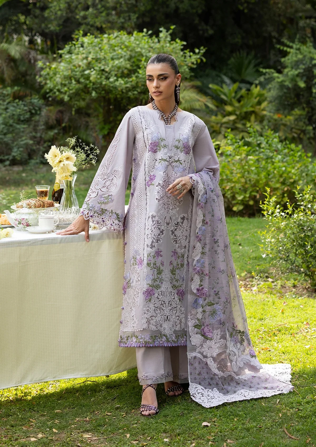 Elaf Luxury Lawn Vol 2 | 2026 || ELQ-4B PURE PLUM - Image 2