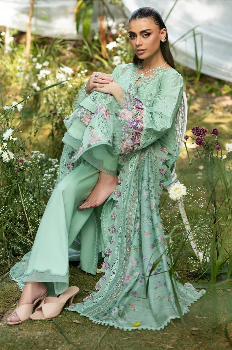 Elaf Luxury Lawn Vol 2 | 2026 || ELQ-3A DAISY CHAIN - Image 4