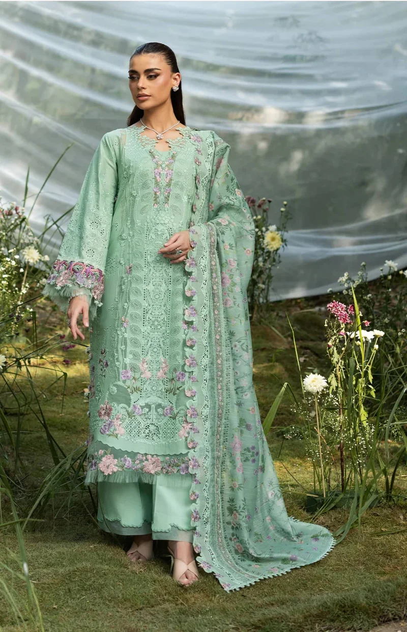 Elaf Luxury Lawn Vol 2 | 2026 || ELQ-3A DAISY CHAIN - Image 3
